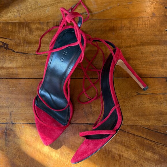 IRO Paris Fixa Pumps – Red Suede Lace-Up Heels (New in Box, Size 36 EU) - Picture 7 of 15